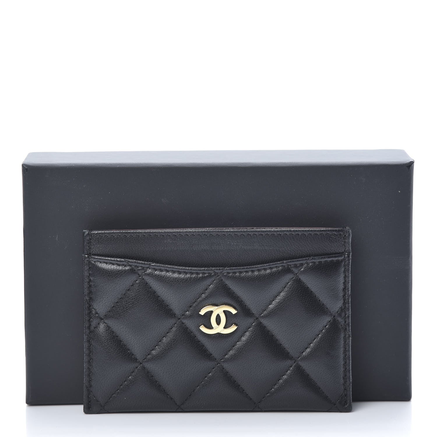 Chanel Lambskin Quilted Card Holder Black 10 of 10