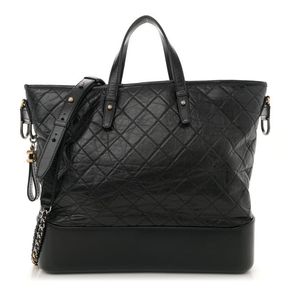 Chanel Aged Calfskin Quilted Large Gabrielle Shopping Tote Black 1 of 15