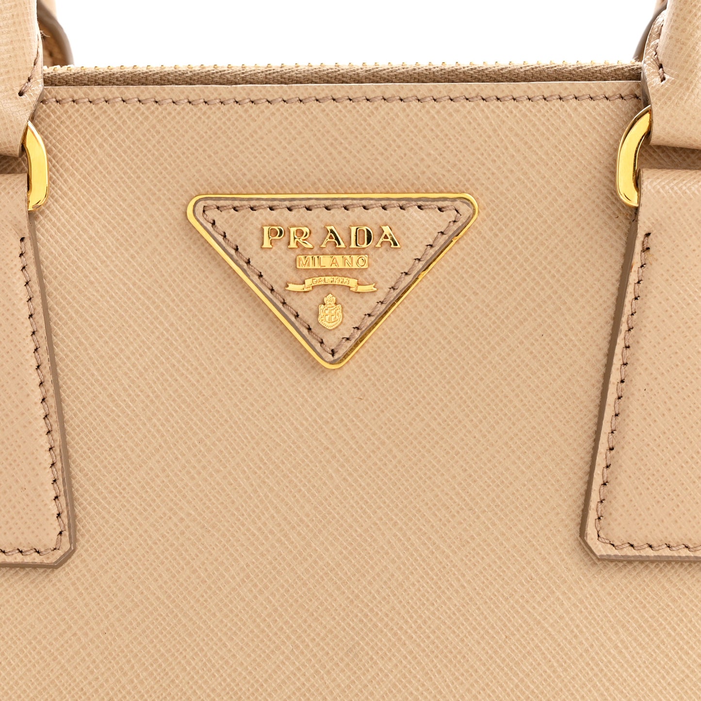 Saffiano Lux Mini Galleria Double Zip Tote Sabbia