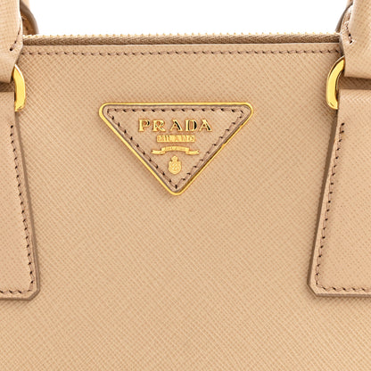 Prada Saffiano Lux Mini Galleria Double Zip Tote Sabbia 8 of 13