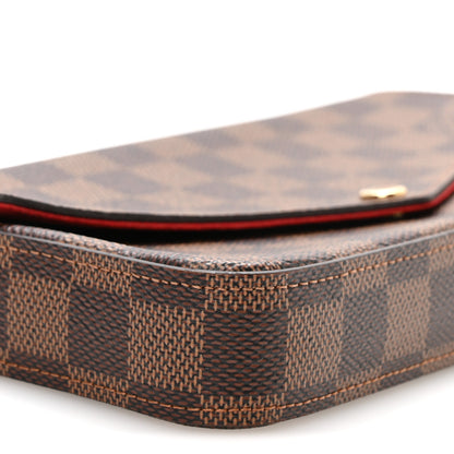 Louis Vuitton Damier Ebene Pochette Felicie Chain Wallet 9 of 10