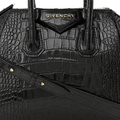 Givenchy Calfskin Crocodile Embossed Mini Antigona Black 8 of 11