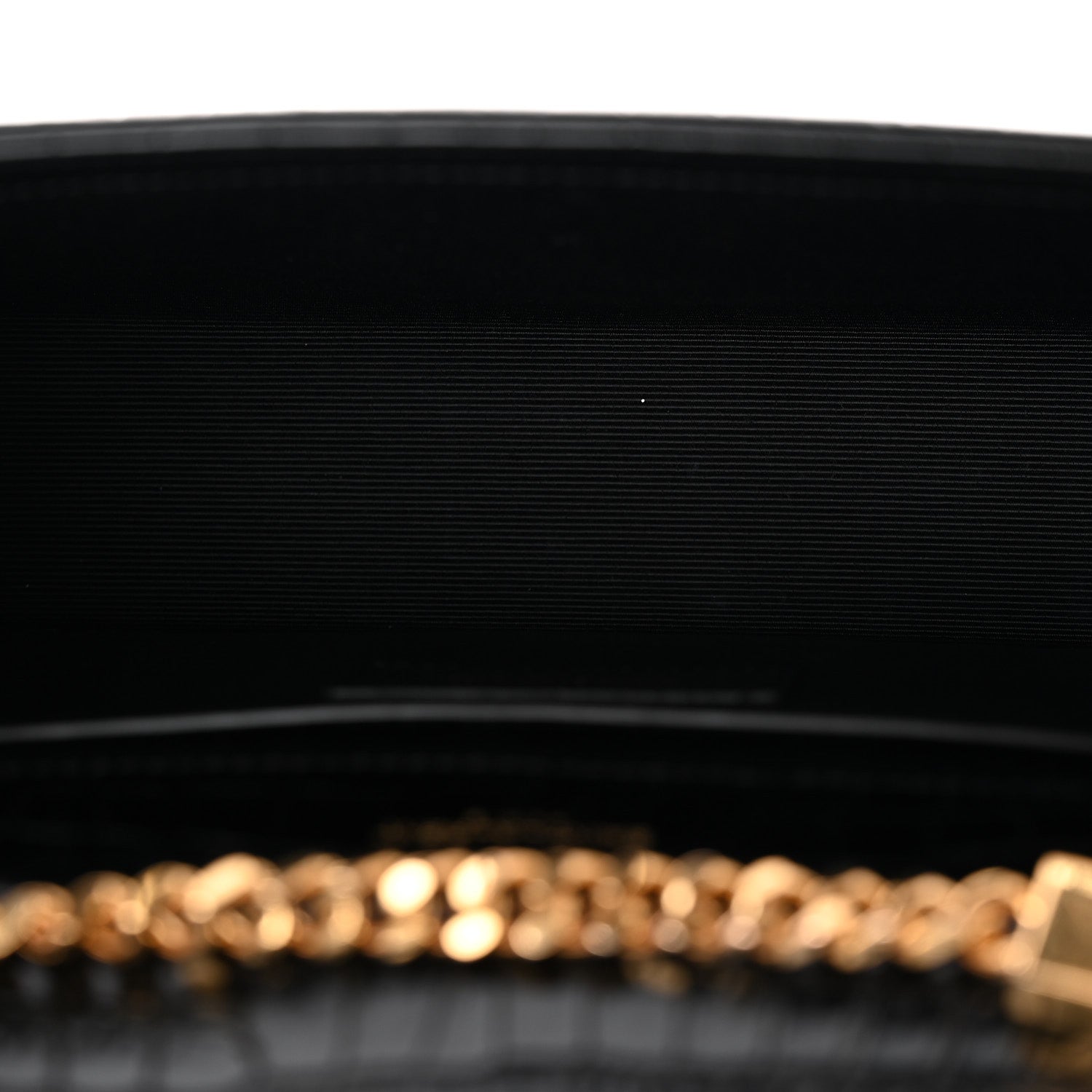 Saint Laurent Calfskin Crocodile Embossed Small Classic Monogram Kate Tassel Satchel Black 5 of 10