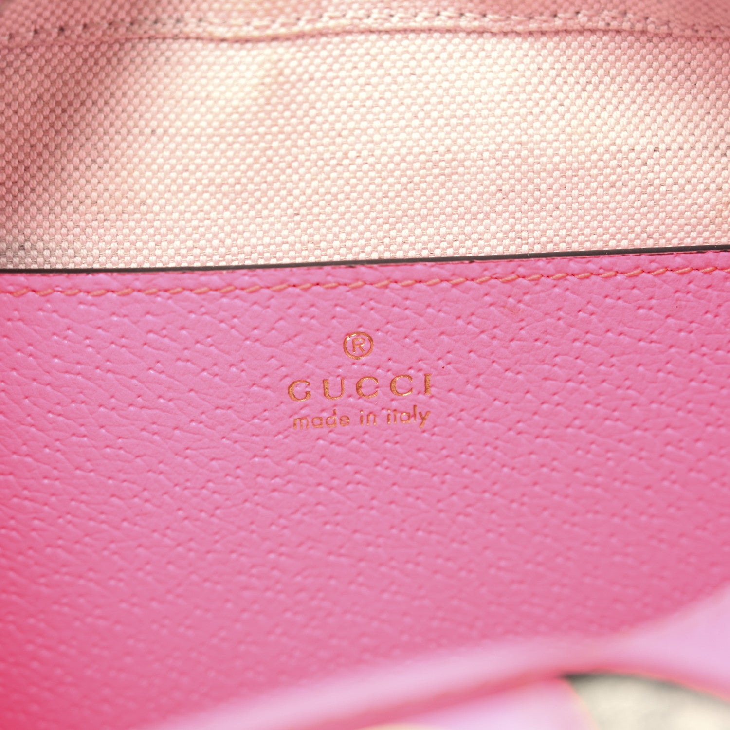 Gucci GG Supreme Monogram Textured Dollar Calfskin Web Ophidia Small Crossbody Bag Beige Ebony Fuchsia 6 of 11