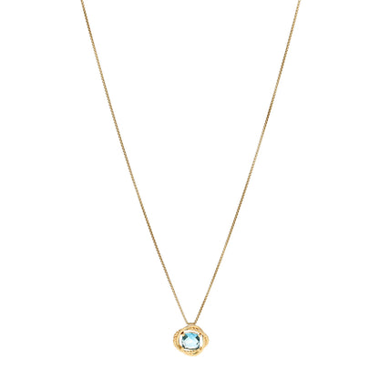 David Yurman 18K Yellow Gold Blue Topaz 7mm Infinity Pendant Necklace 1 of 7