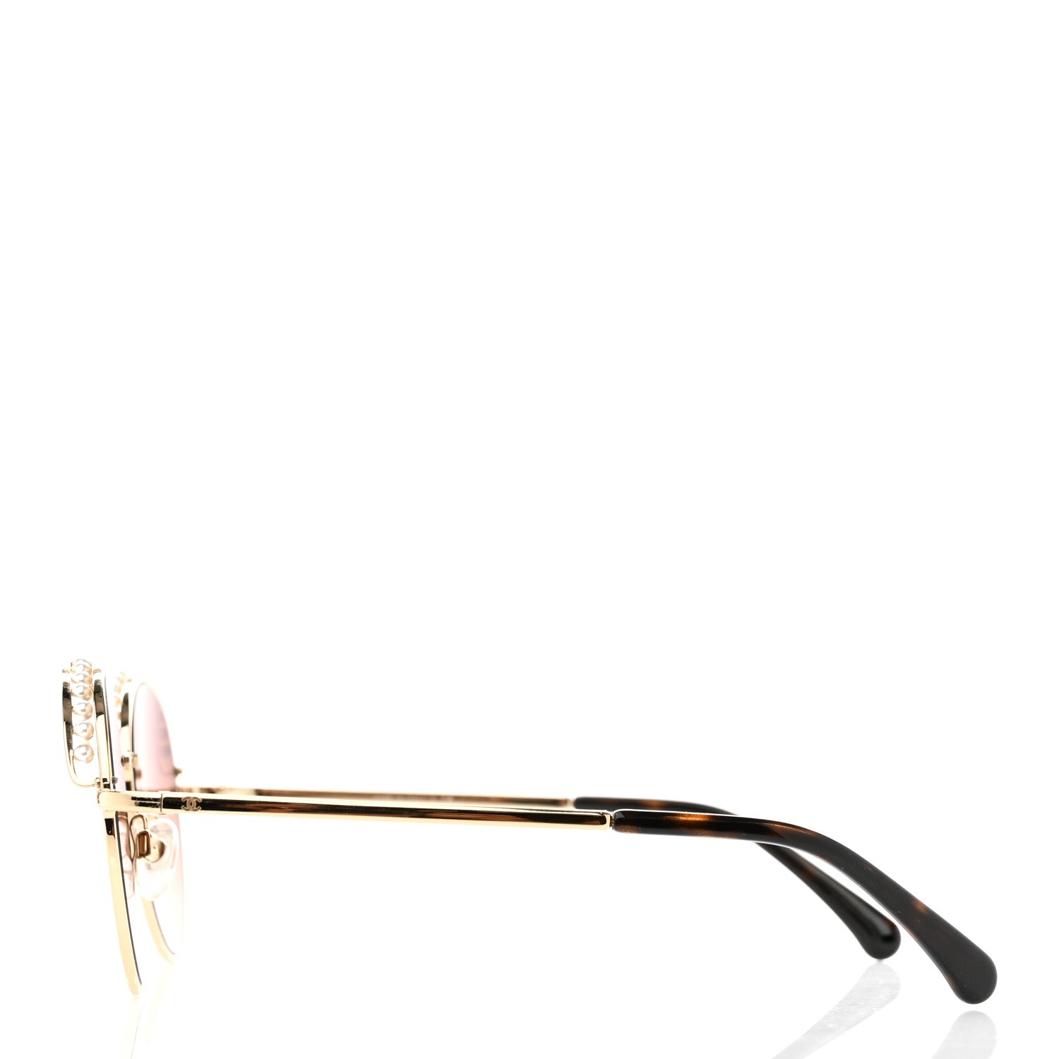 Chanel Round Pearl Sunglasses 4247-H Gold 3 of 8