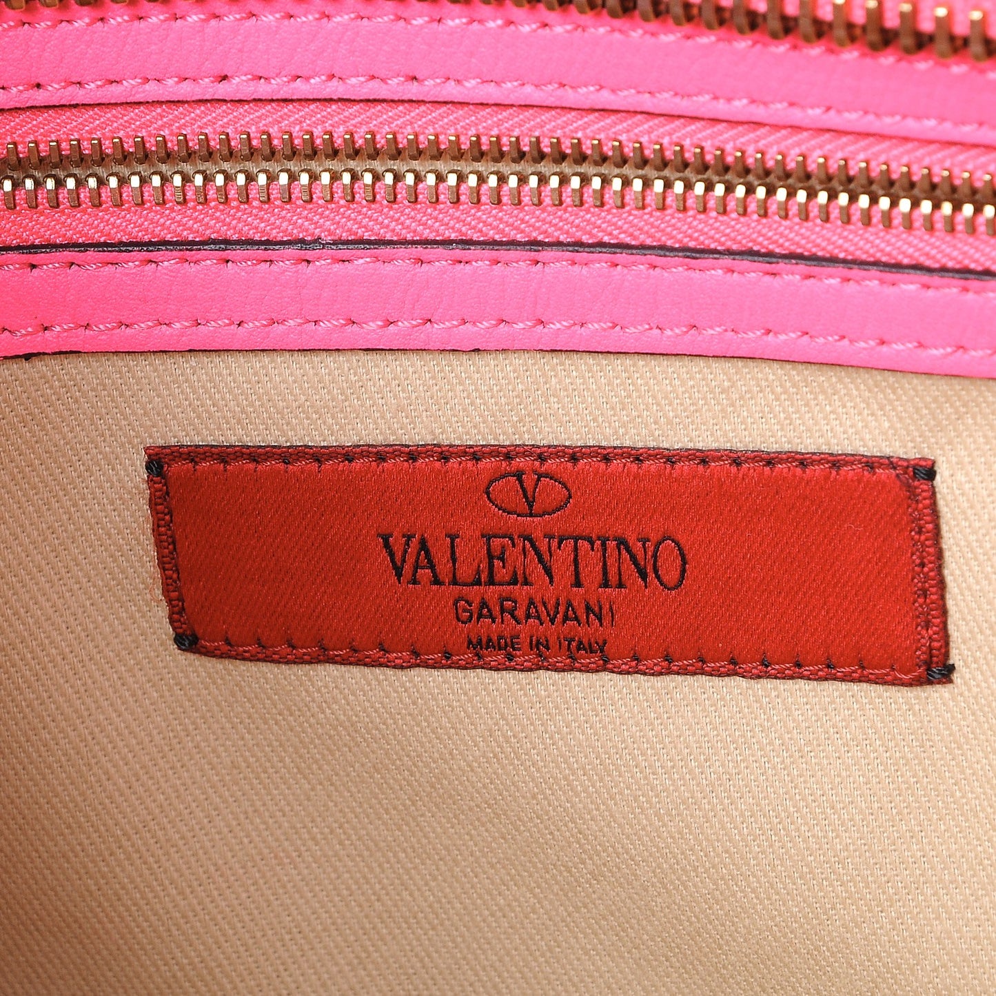 Vitello Rockstud Double Handle Tote Fuxia Fluo