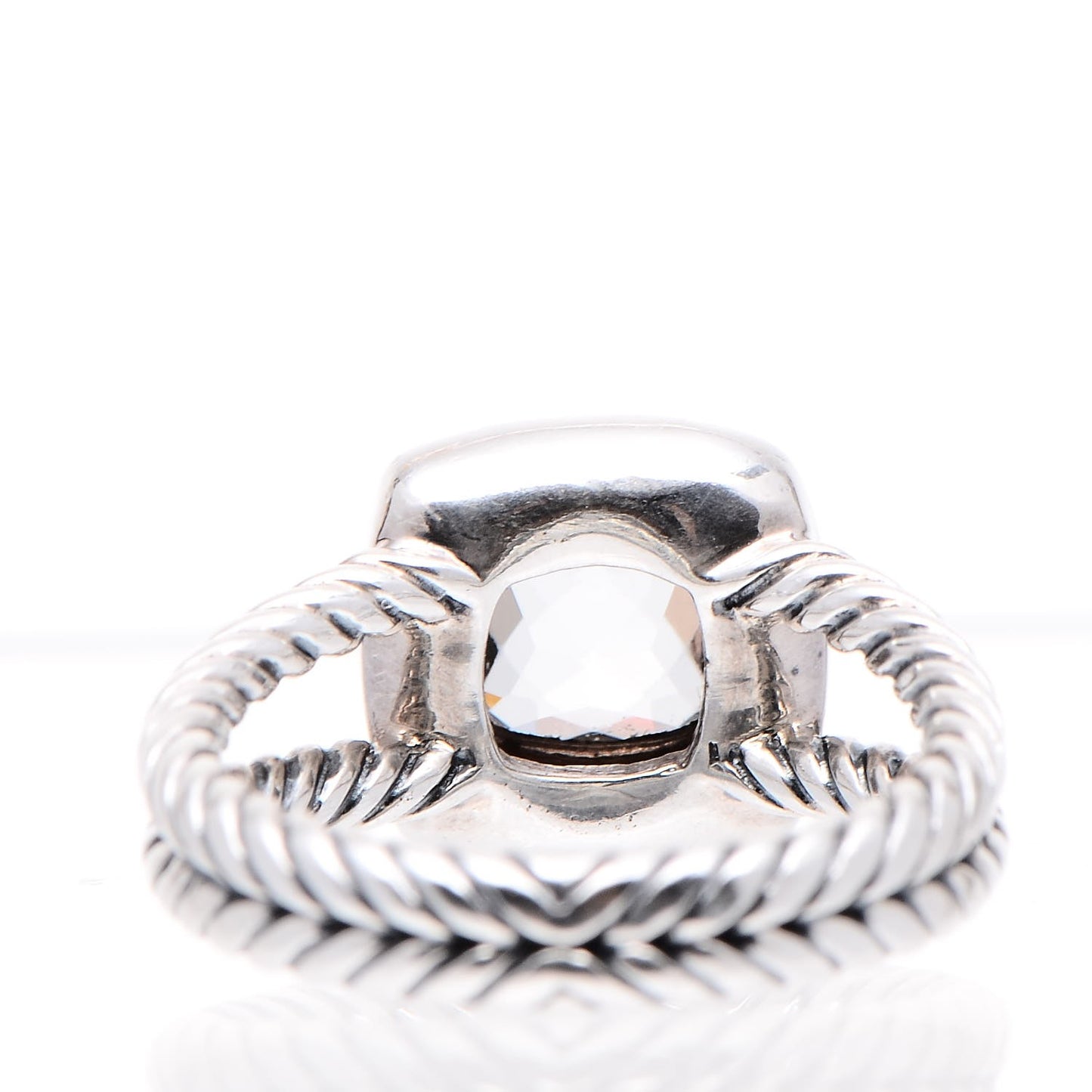 Sterling Silver Diamond White Topaz 7mm Petite Albion Ring 51 5.75