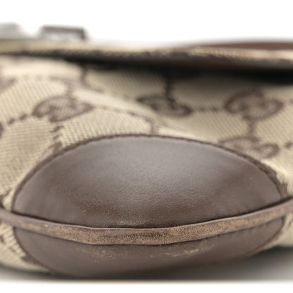 Gucci Monogram Jackie O Flap Bag Brown 10 of 13