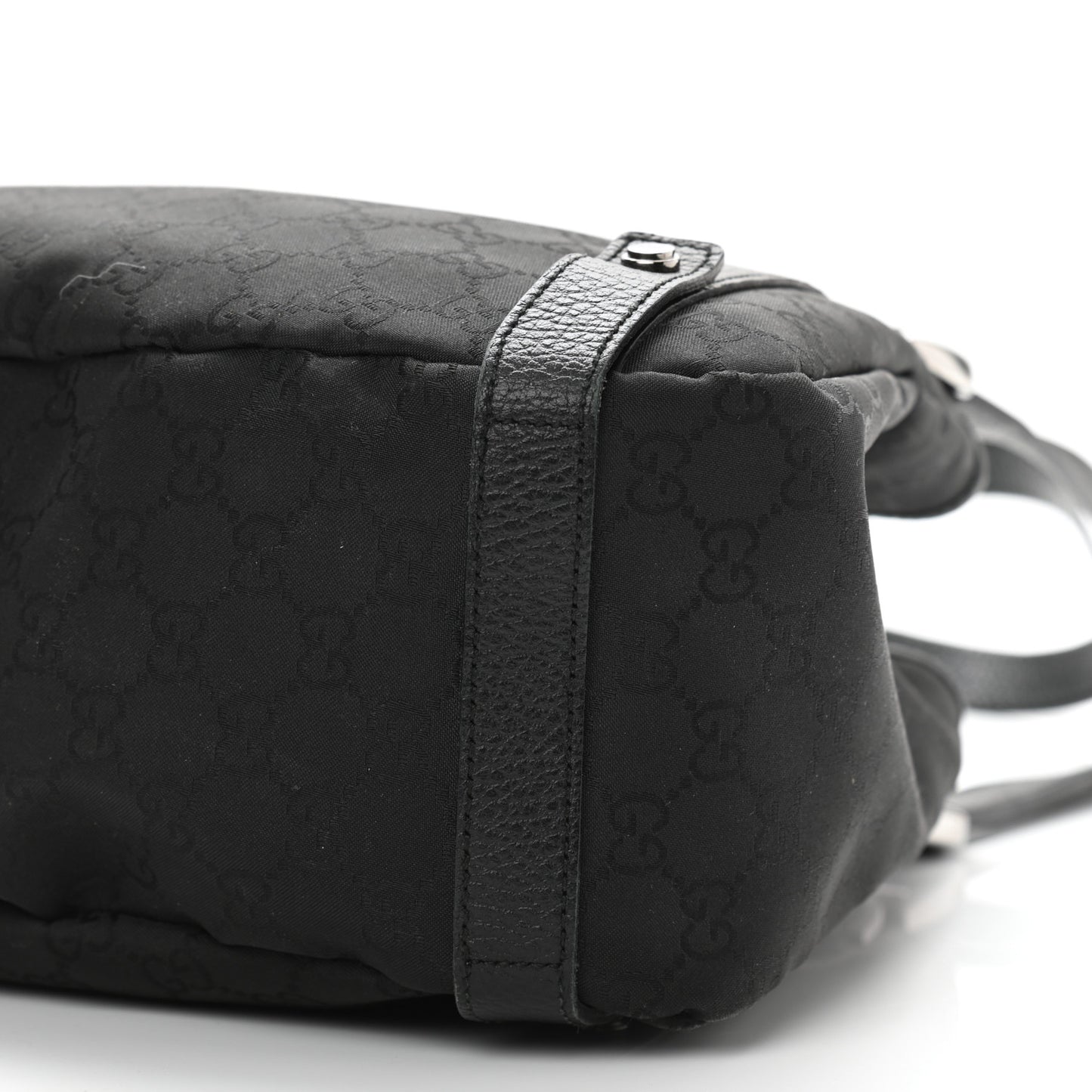 Nylon Monogram Medium Abbey Shoulder Bag Black