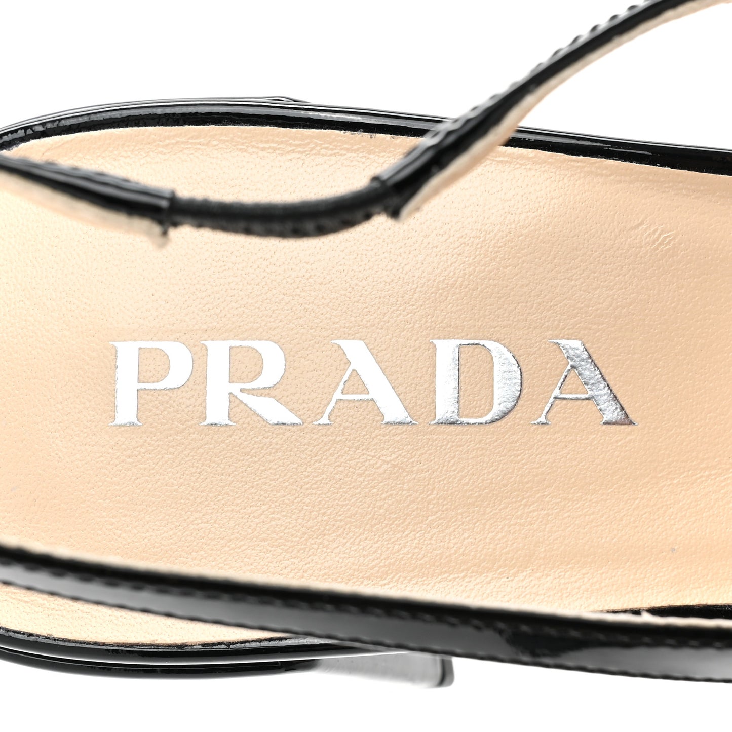 Patent Decolette Logo Mary Jane 45mm Slingback Pumps 40 Black