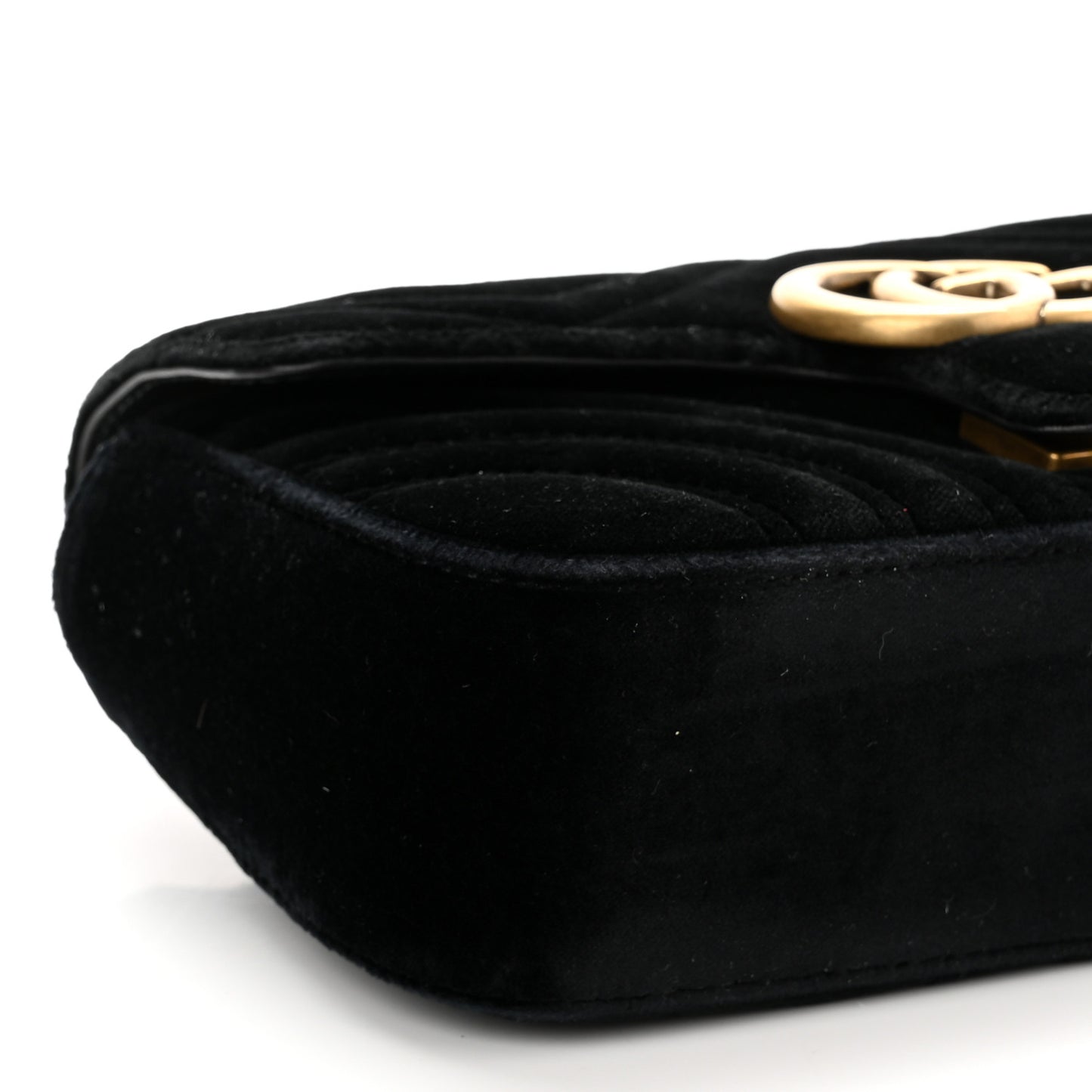 Velvet Matelasse Mini GG Marmont Shoulder Bag Black