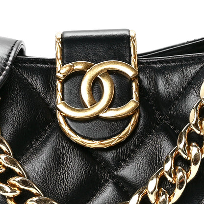 Chanel Lambskin Quilted Small Chain Hobo Black 8 of 11