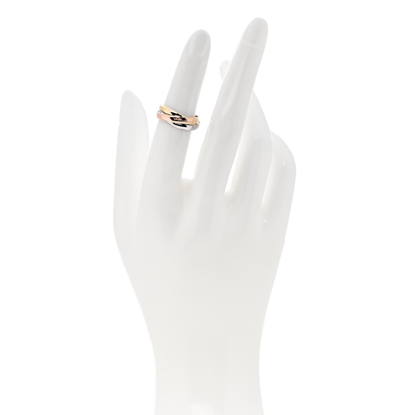 18K Pink Yellow White Gold Classic Trinity Ring 48 4.5
