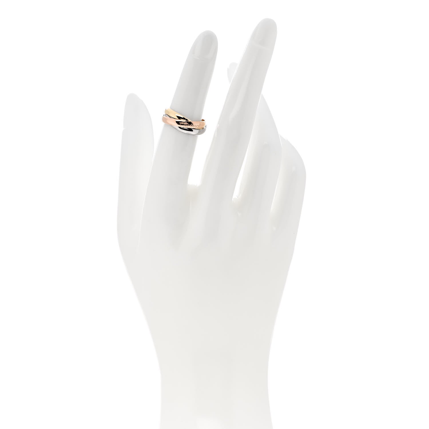 Cartier 18K Pink Yellow White Gold Classic Trinity Ring 48 4.5 2 of 4