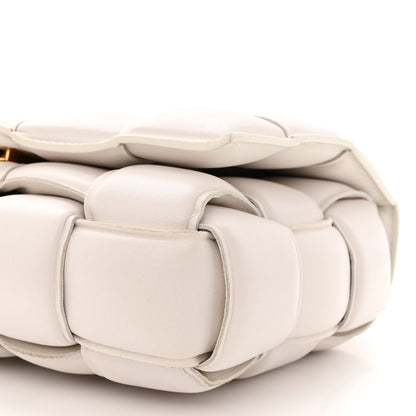 Bottega Veneta Lambskin Maxi Intreccio Padded Chain Cassette Crossbody Bag White 10 of 11
