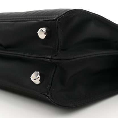 Fendi Nylon Vitello Cover Logo Embossed Mini Peekaboo I SEE U Satchel Black White 10 of 11