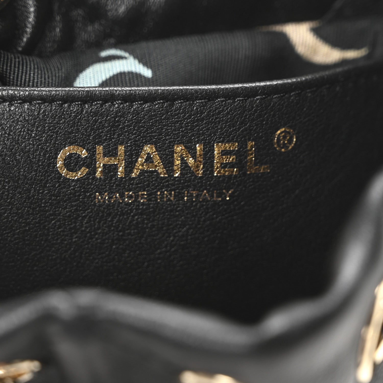 Chanel Shiny Lambskin Quilted Drawstring Backpack Black 6 of 10
