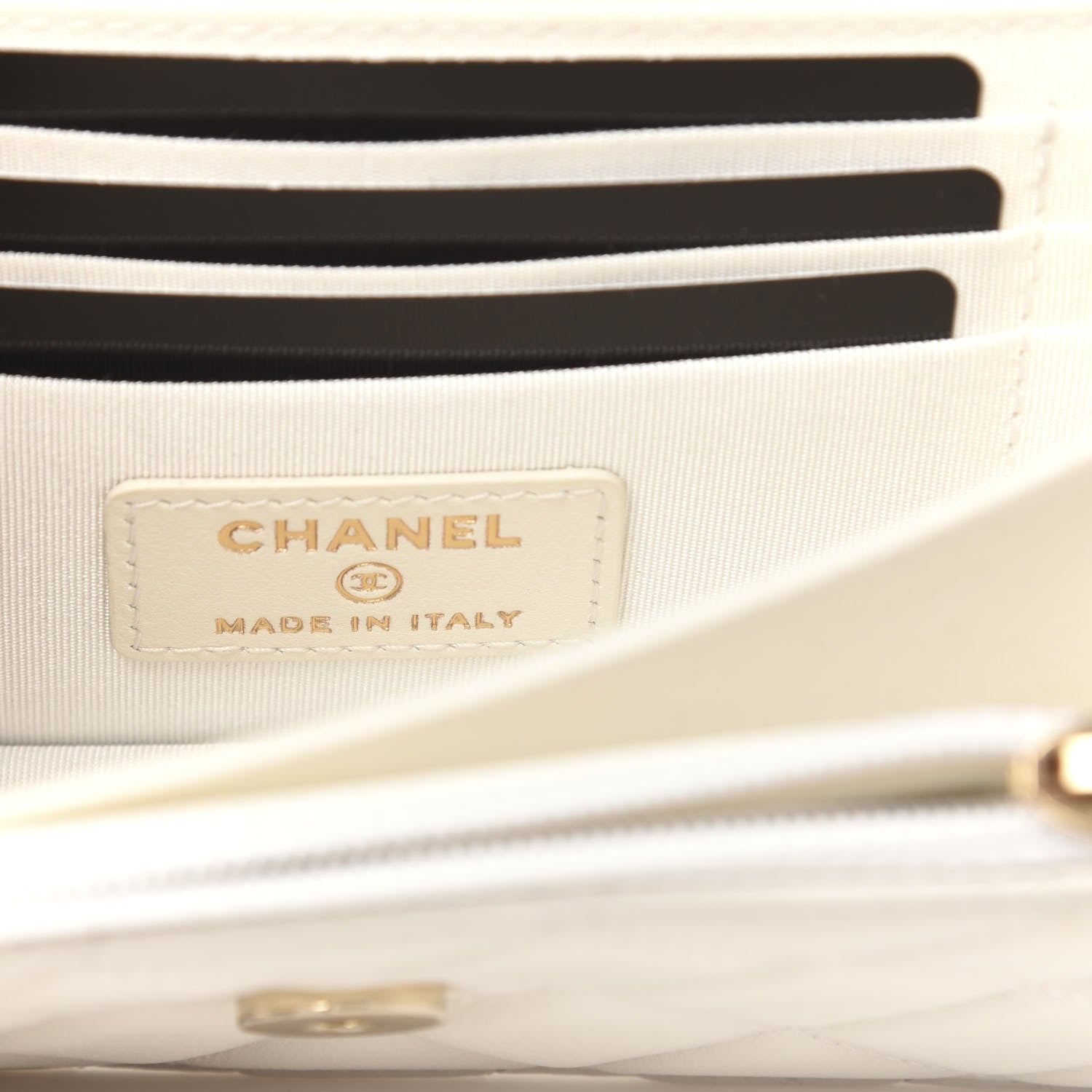 Chanel Calfskin Quilted CC Pearl Mini Wallet On Chain Flap White 6 of 11