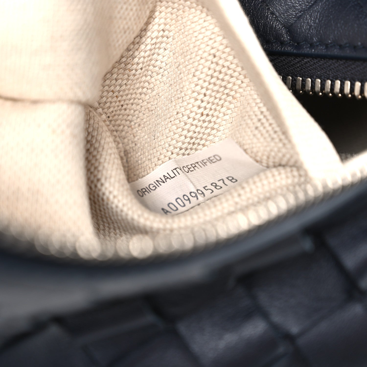 Bottega Veneta Lambskin Intrecciato Brick Messenger Bag Navy Black 8 of 11