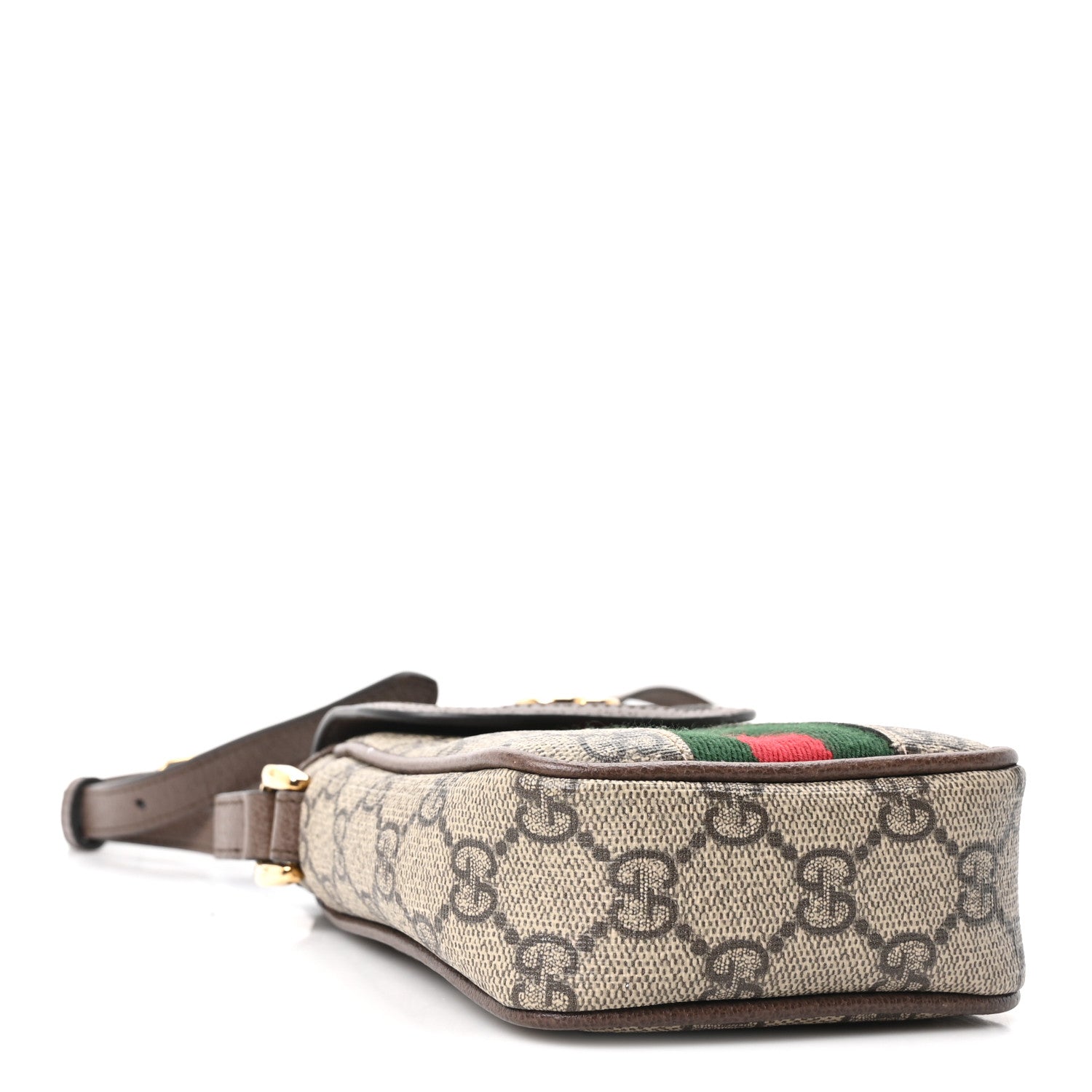 Gucci GG Supreme Monogram Web Ophidia Phone Crossbody Bag Beige New Acero 4 of 10