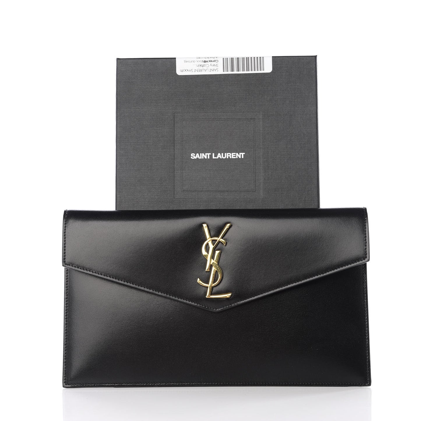 Smooth Shiny Calfskin Monogram Uptown Pouch Black