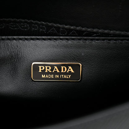 Prada Saffiano Cuir Triangle Embleme Flap Shoulder Bag Black 4 of 7