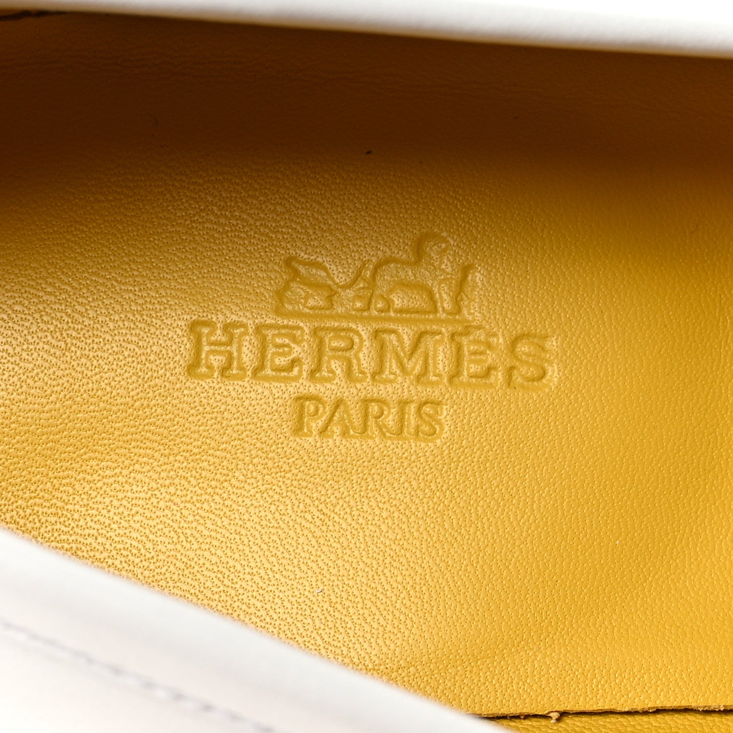 Hermes Calfskin Womens Paris Loafers 37.5 White Bois De Santal 8 of 10