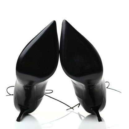 Saint Laurent Shiny Calfskin Paris 105 Lace Up Pumps 35.5 Black 5 of 7