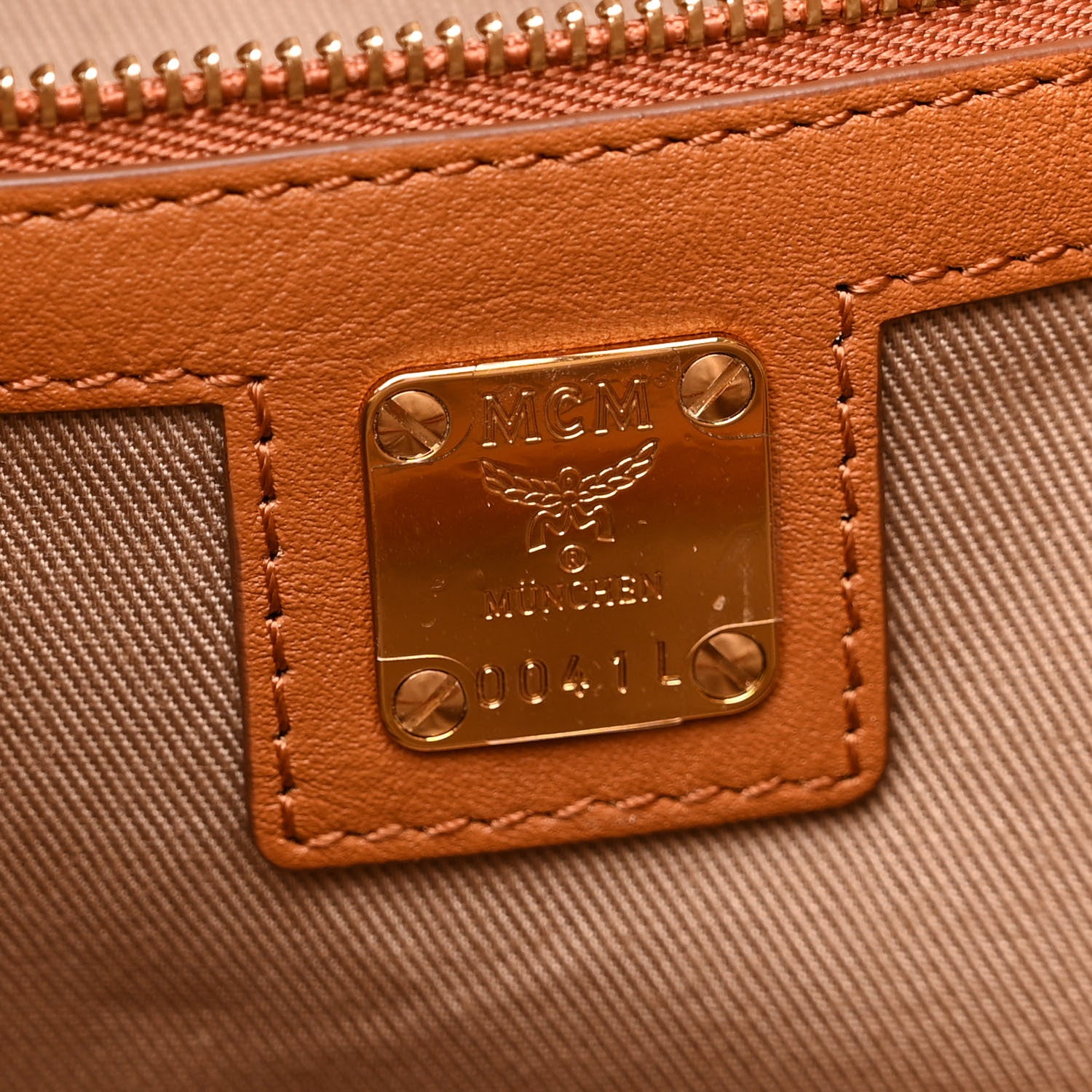 MCM Calfskin Ottomar Monogram Large Klara Hobo Cognac 6 of 10