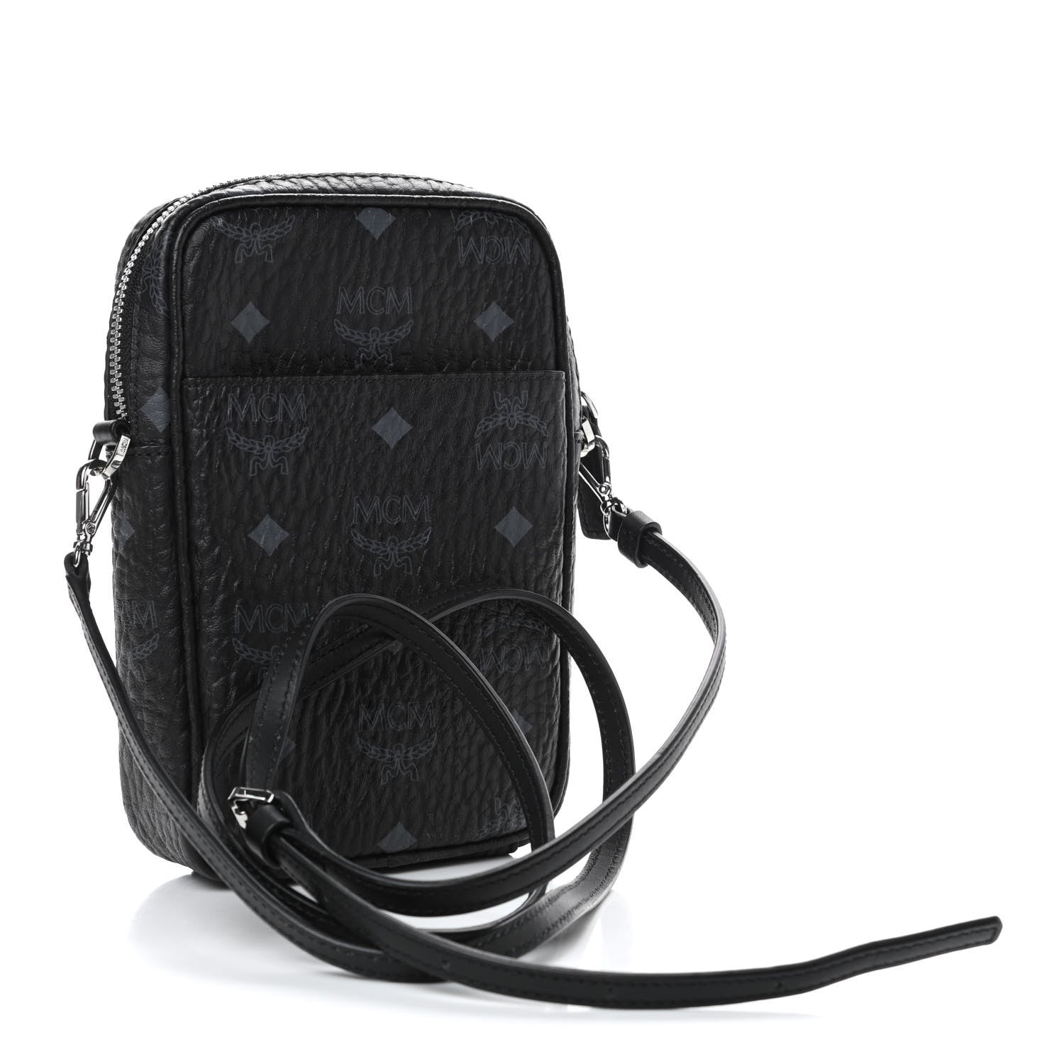 MCM Visetos Double Zip Crossbody Pouch Black 2 of 4