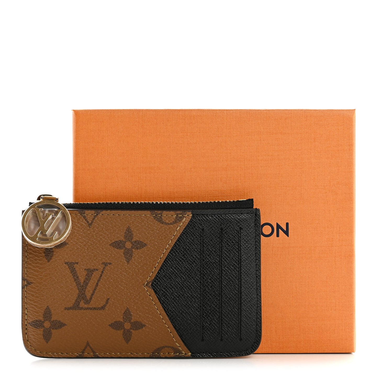 Reverse Monogram Zipped Romy Card Holder