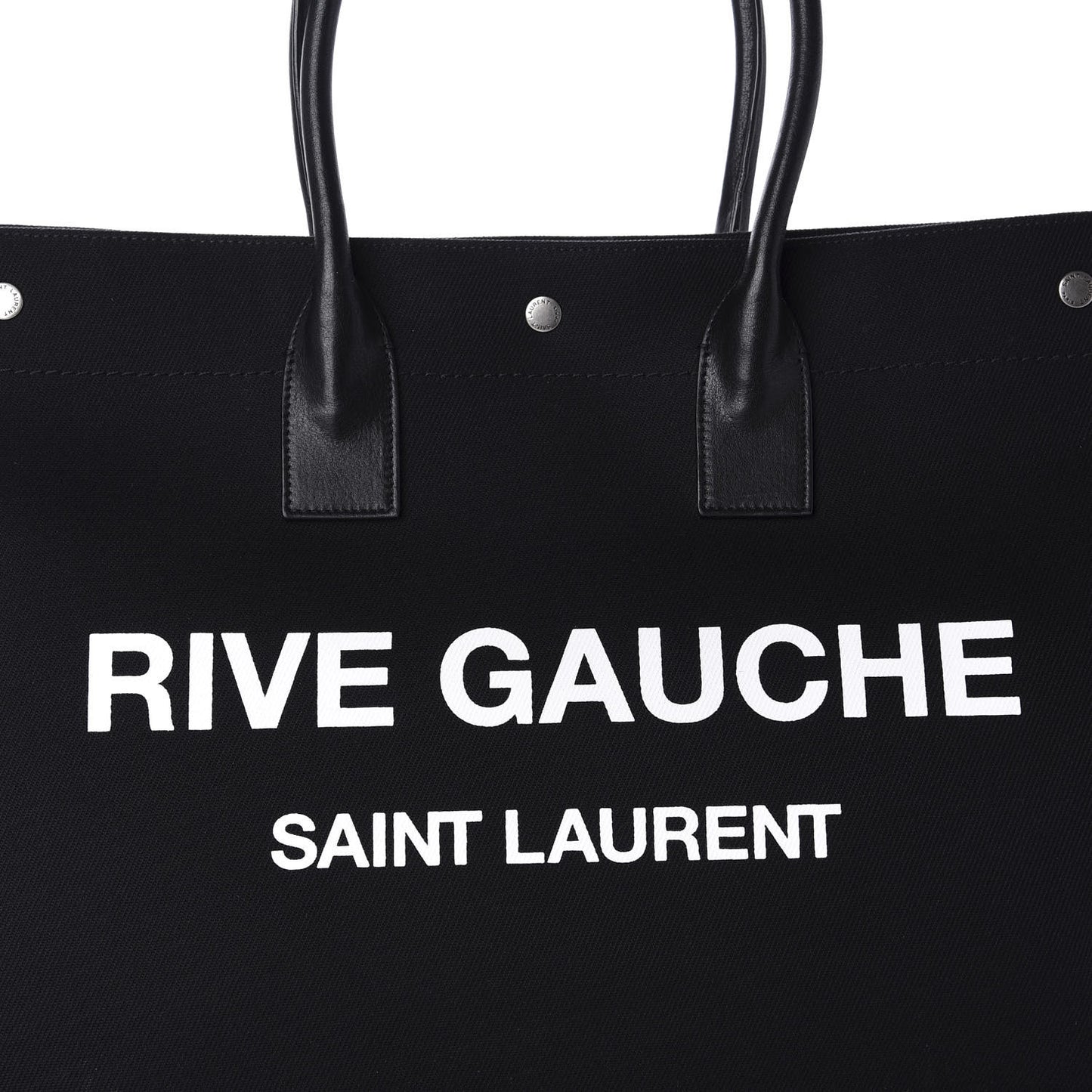 Linen Calfskin Rive Gauche Tote Black