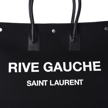 Saint Laurent Linen Calfskin Rive Gauche Tote Black 10 of 10