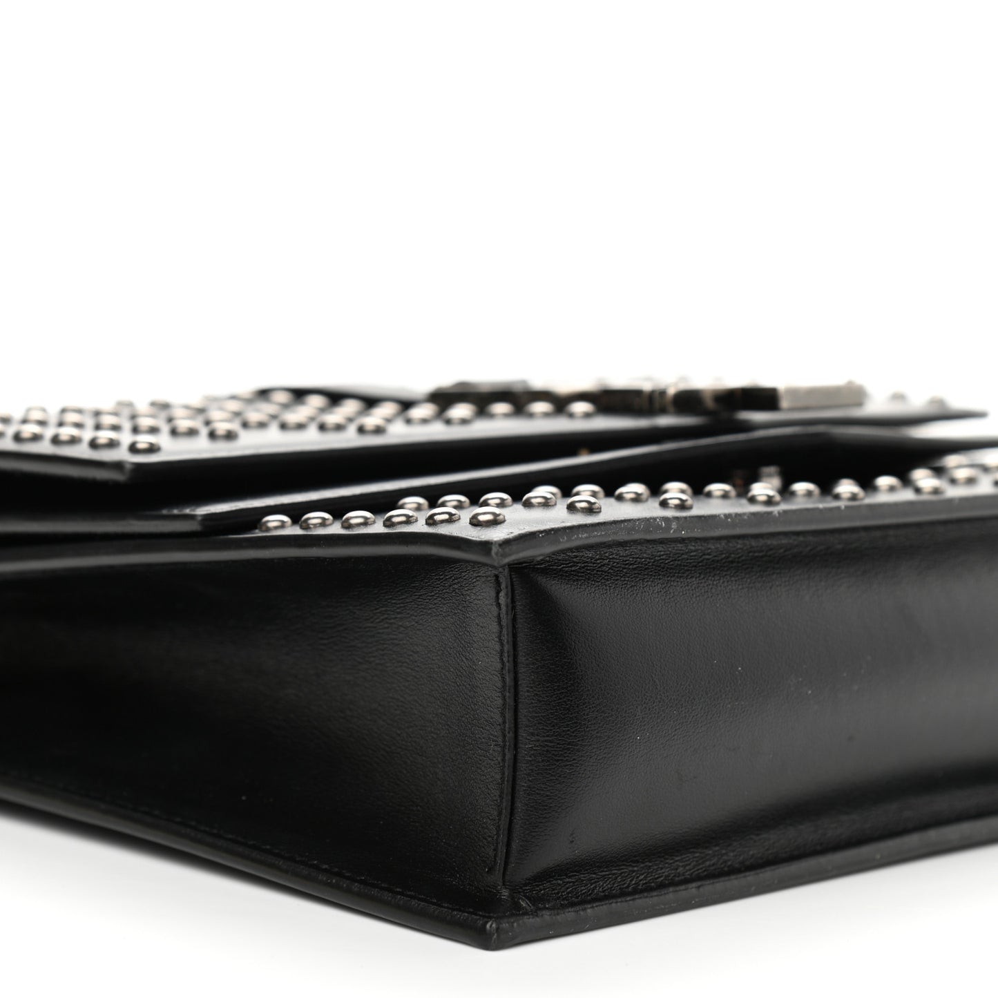 Calfskin Studded Monogram Medium Sulpice Shoulder Bag Black