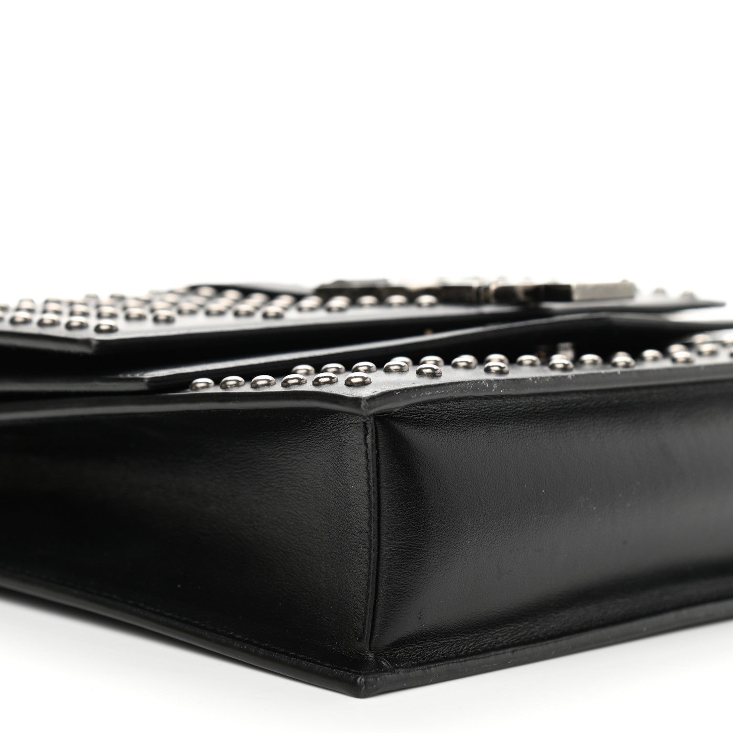 Saint Laurent Calfskin Studded Monogram Medium Sulpice Shoulder Bag Black 9 of 12