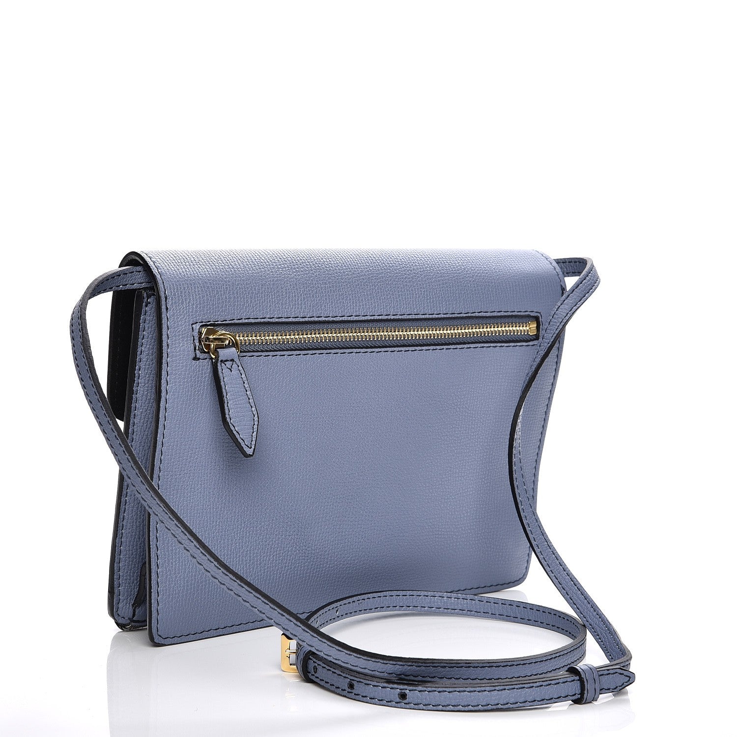 Burberry Derby Calfskin House Check Small Macken Crossbody Bag Slate Blue 3 of 8