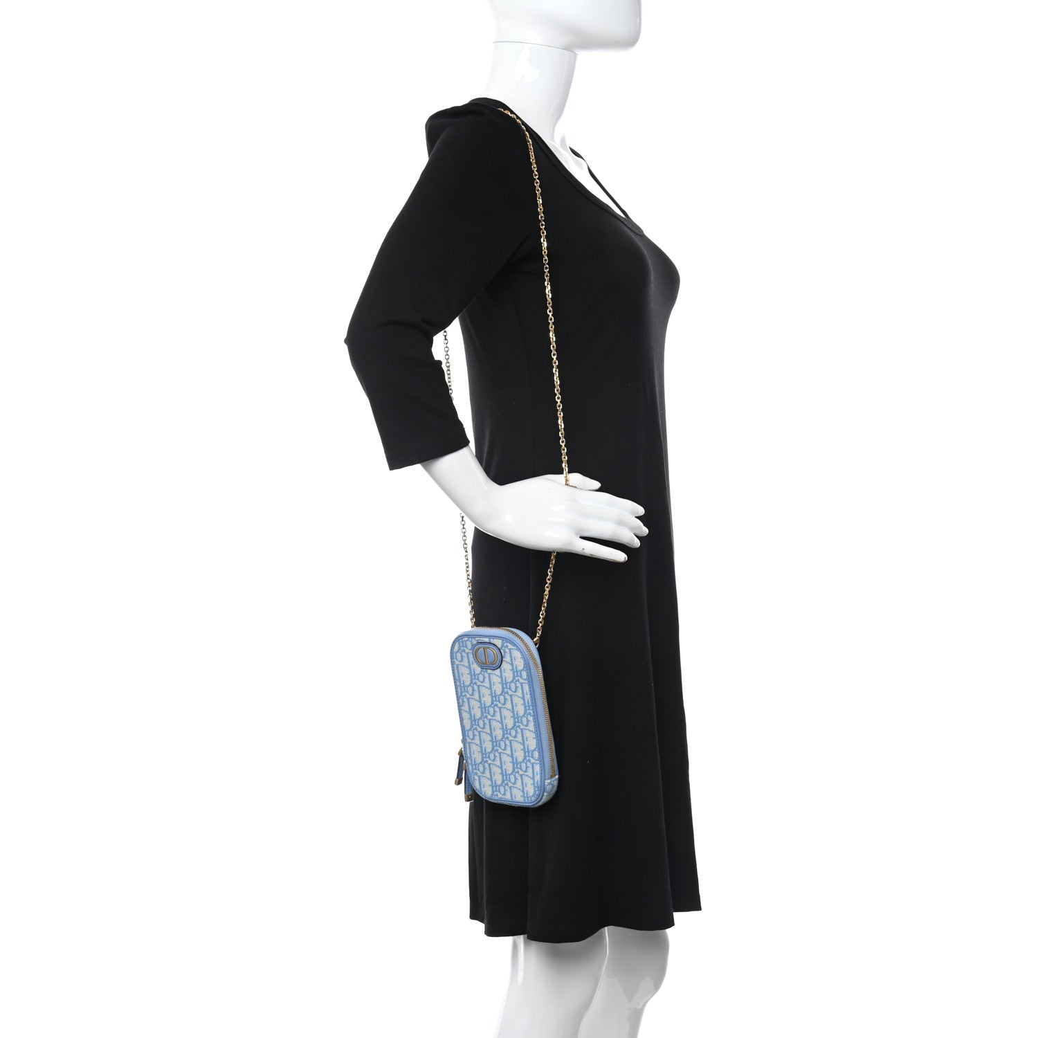 Christian Dior Oblique 30 Montaigne Phone Holder Cornflower Blue 2 of 8