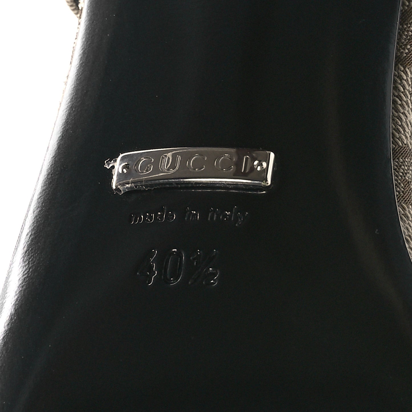 Monogram Malga Kid Square G 75mm Slingback Pumps 40.5 Beige Ebony New Acero