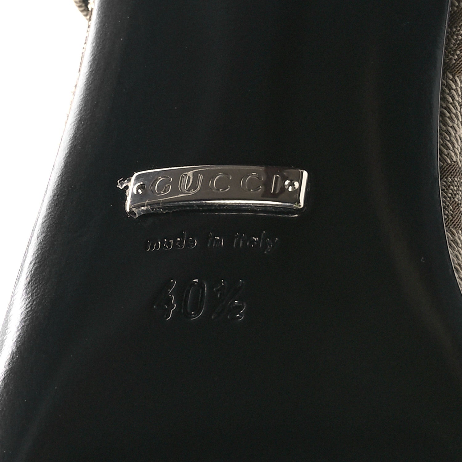 Gucci Monogram Malga Kid Square G 75mm Slingback Pumps 40.5 Beige Ebony New Acero 7 of 7