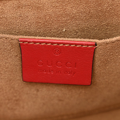 Gucci GG Supreme Monogram Calfskin Small Padlock Shoulder Bag Beige Hibiscus Red New Rosette 7 of 14