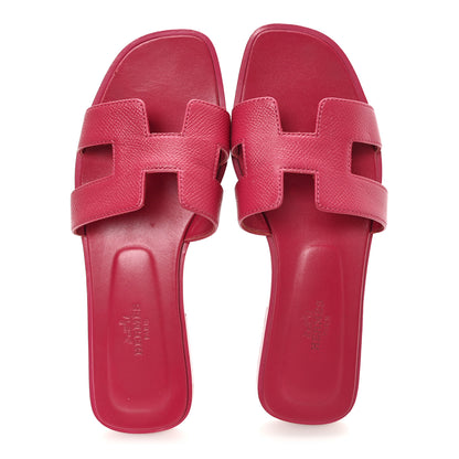 Hermes Epsom Oran Sandals 36 Rose FRAMBOISE 2 of 9