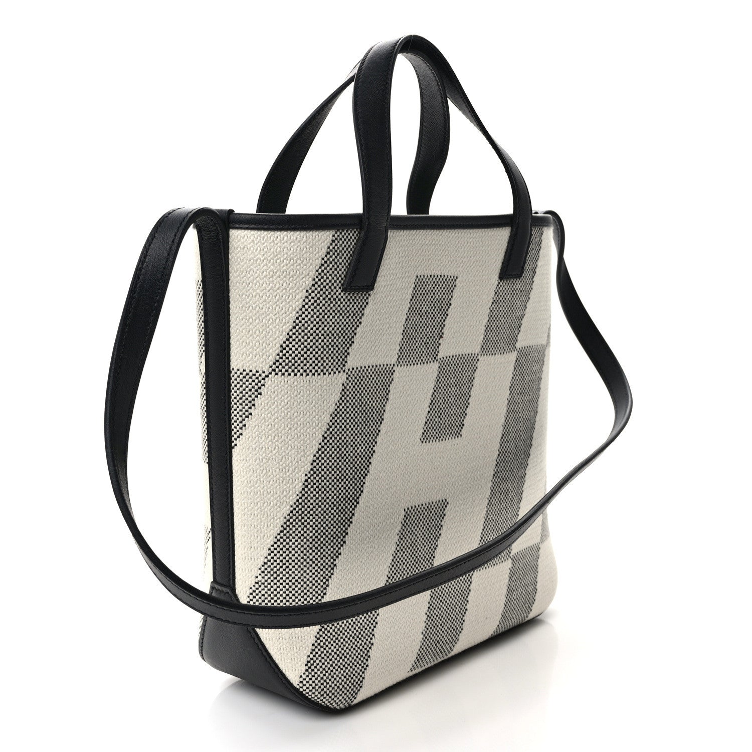 Hermes Swift H Canvas Cabas H En Biais 27 Black Ecru 3 of 11