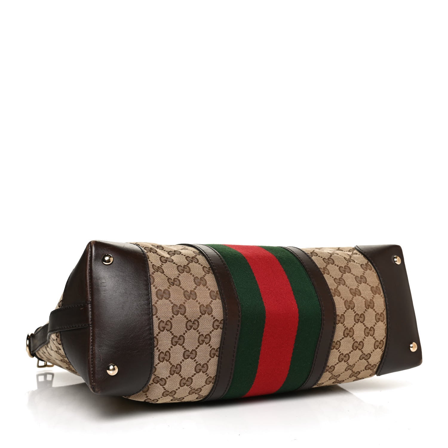 Gucci GG Canvas Vintage Web Large Tote Brown 4 of 12