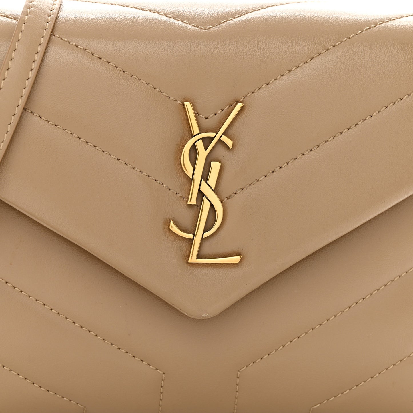 Calfskin Y Quilted Monogram Toy Loulou Crossbody Bag Latte