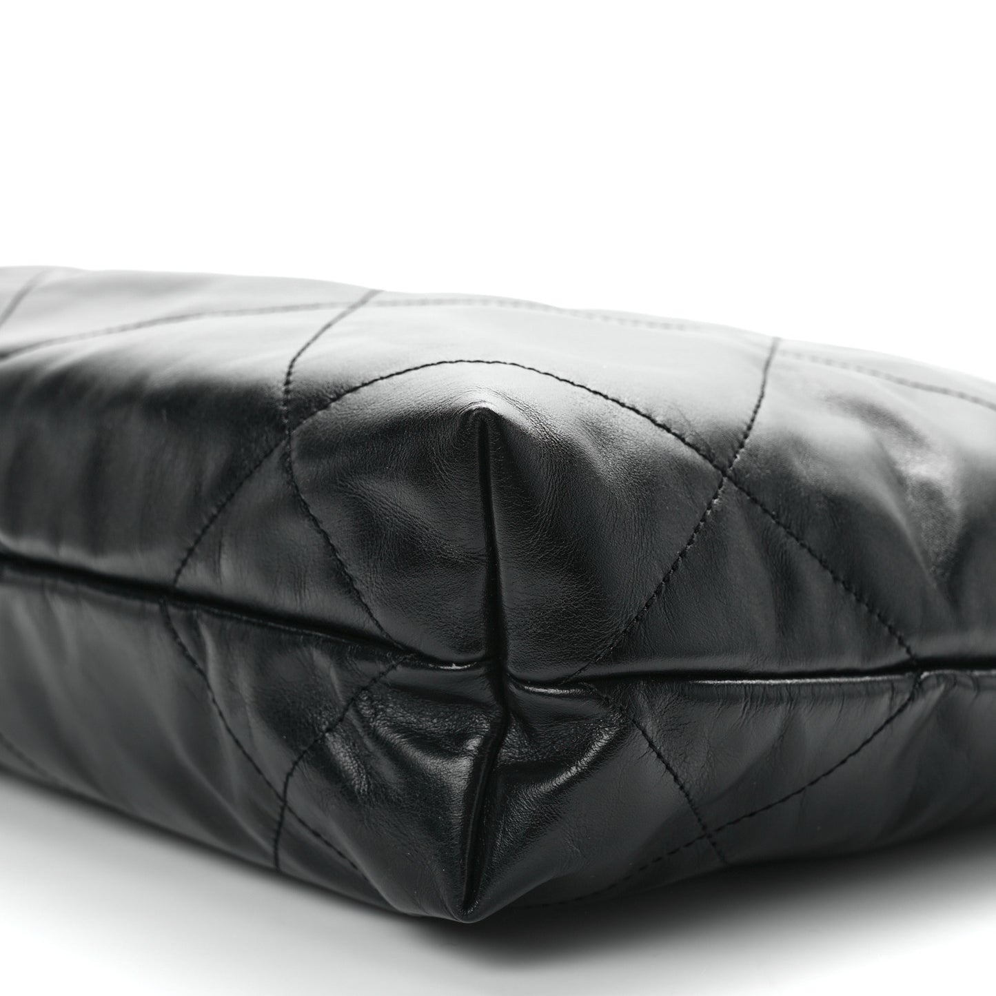 Shiny Calfskin Quilted Small Chanel 22 Black