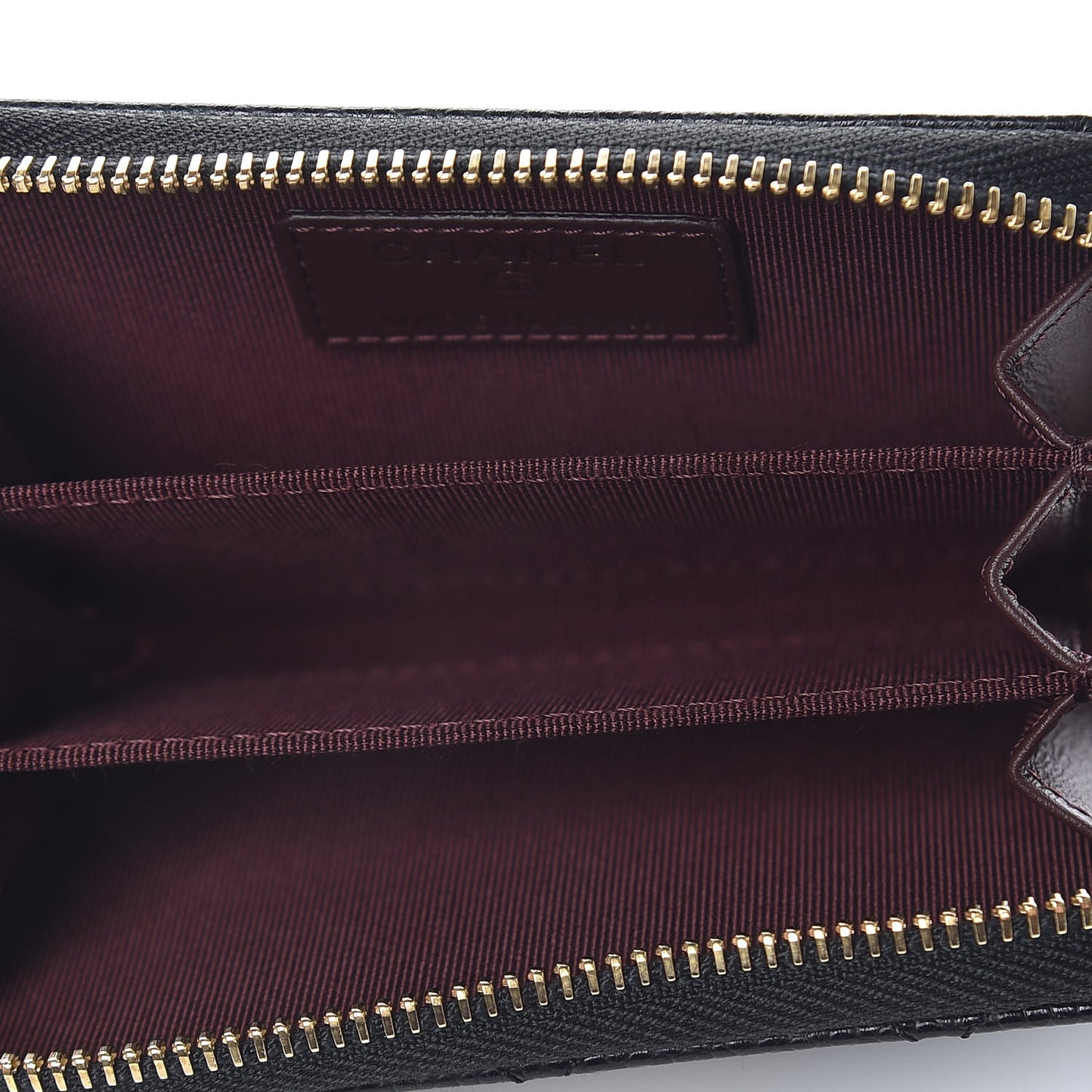 Caviar Quilted Zip Coin Purse Black