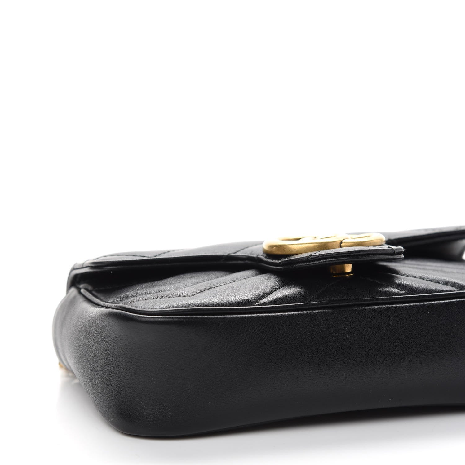 Gucci Calfskin Matelasse Super Mini GG Marmont Shoulder Bag Black 8 of 10