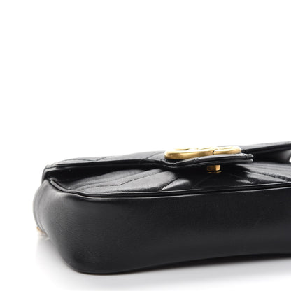Gucci Calfskin Matelasse Super Mini GG Marmont Shoulder Bag Black 8 of 10