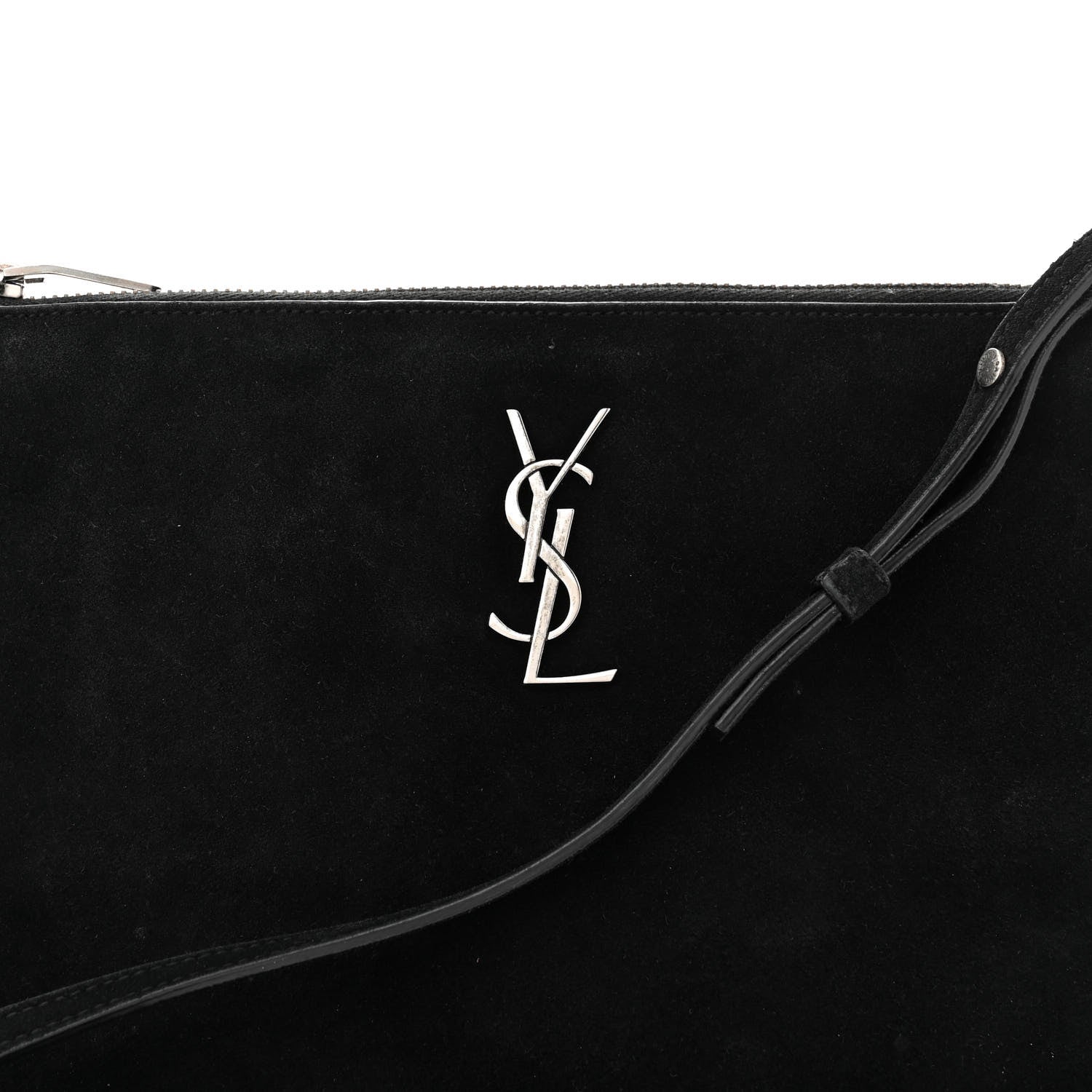 Saint Laurent SAINT LAURENT Suede Calfskin Small Fringe Crossbody Bag Black 8 of 15